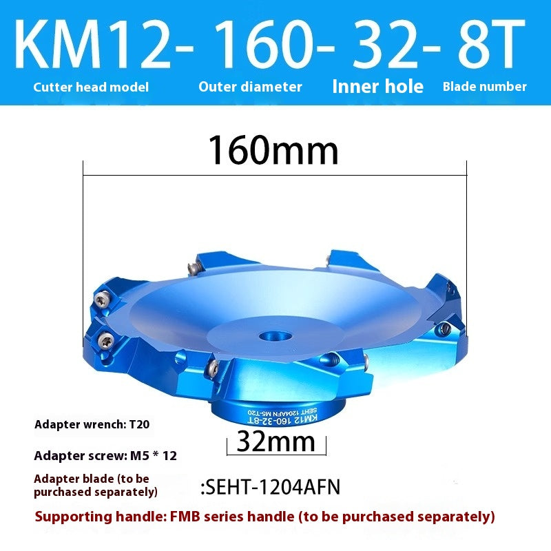 2084-Aluminum cutterhead fast feed flying cutterhead milling cutterhead right angle 45 degree milling cutterhead round nose milling cutterhead 400RKM12 Shandong Denso Pricision Tools Co.,Ltd.