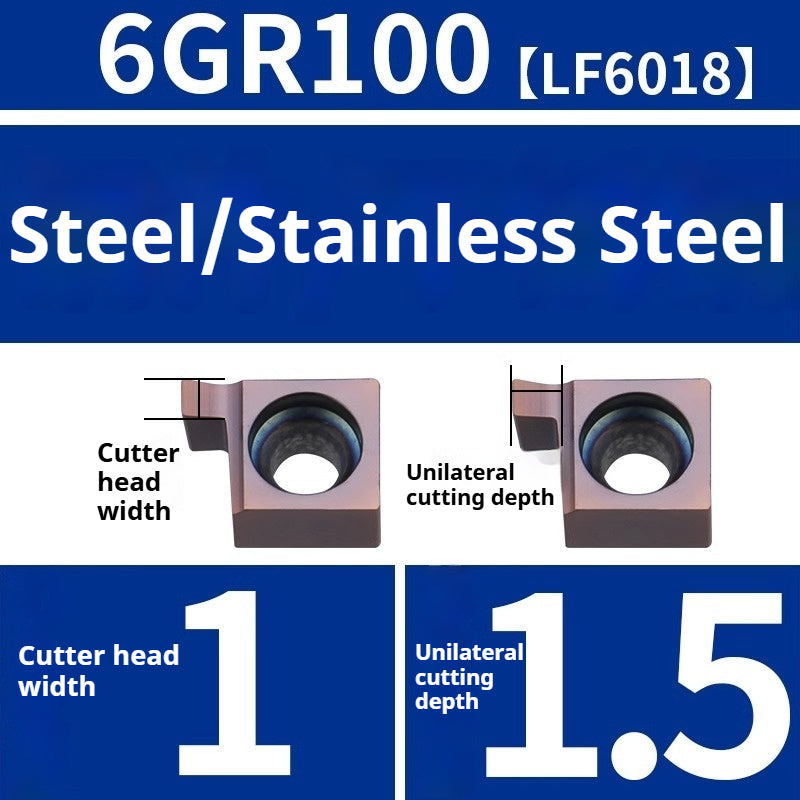 1008-CNC Bore Deep Grooving Inserts Small Hole Grooving Comma Inserts Insert Bar MB-05GR/07GR/09GR Rounded Corner Shandong Denso Pricision Tools Co.,Ltd.