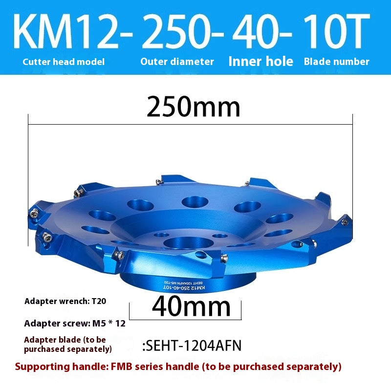 2084-Aluminum cutterhead fast feed flying cutterhead milling cutterhead right angle 45 degree milling cutterhead round nose milling cutterhead 400RKM12 Shandong Denso Pricision Tools Co.,Ltd.