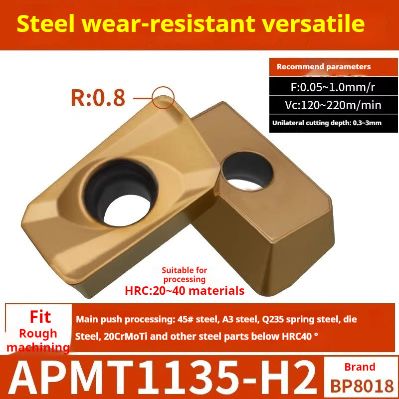 2037-CNC milling cutter APMT1135 special carbide 1604 milling cutter for cast iron r0.8 rough milling coated inserts Shandong Denso Pricision Tools Co.,Ltd.