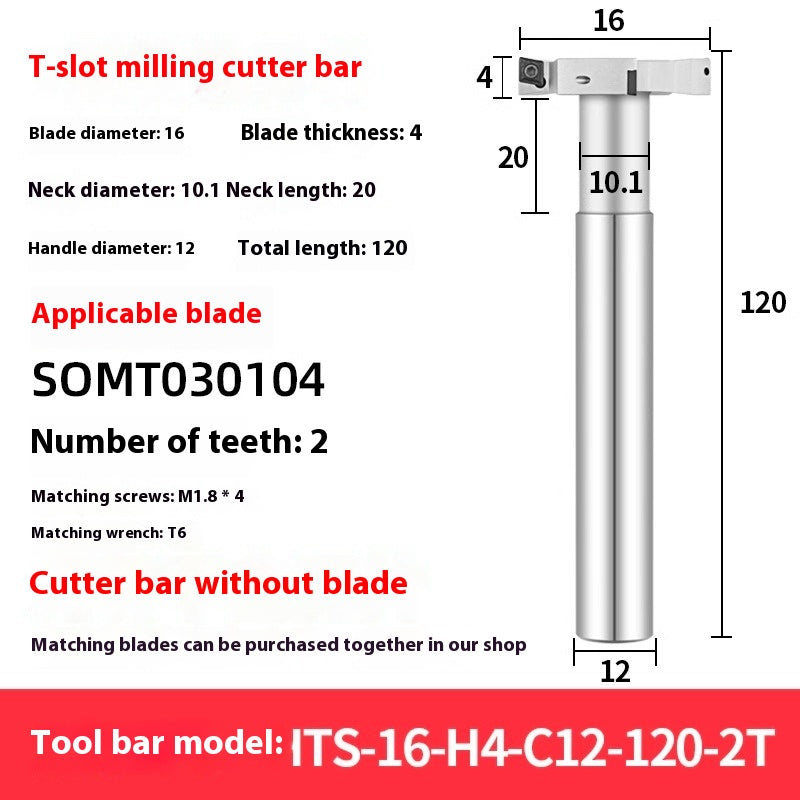 2064-T-slot milling cutter rod CNC slotting HTS three-edged machining center numerical control T-slot milling cutter rod thickness 6 8 10 12 Shandong Denso Pricision Tools Co.,Ltd.