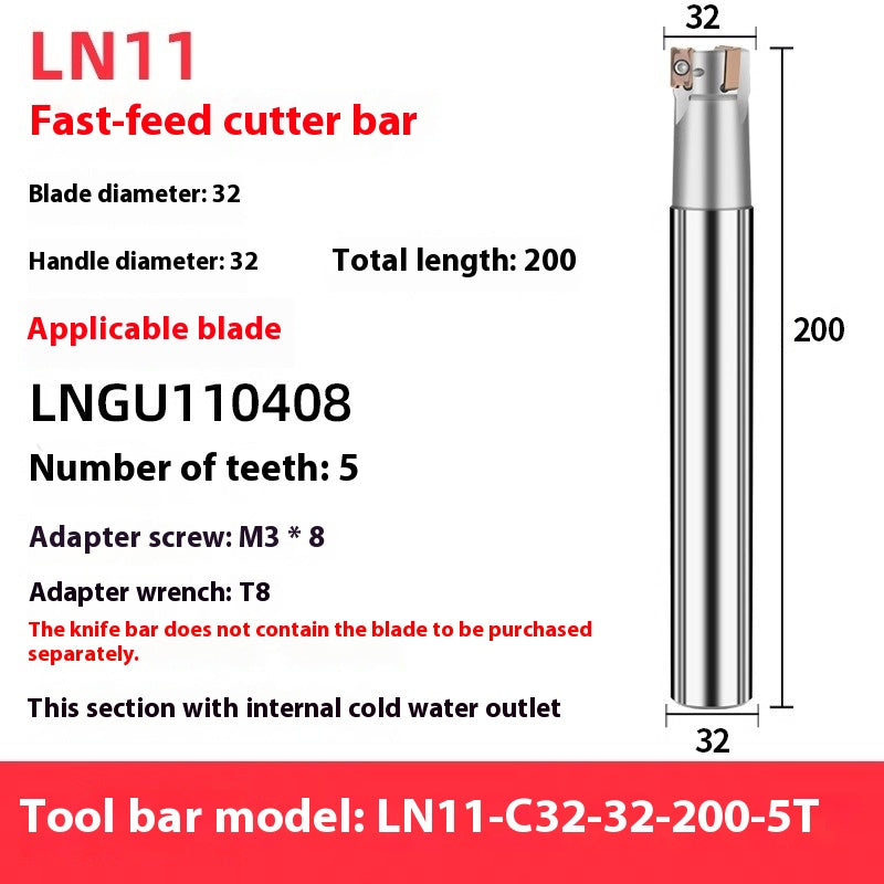2068-M4 right-angle fast feed milling cutter shank LN11 square shoulder internal coolant cutter shank LNPU110408 milling inserts Shandong Denso Pricision Tools Co.,Ltd.