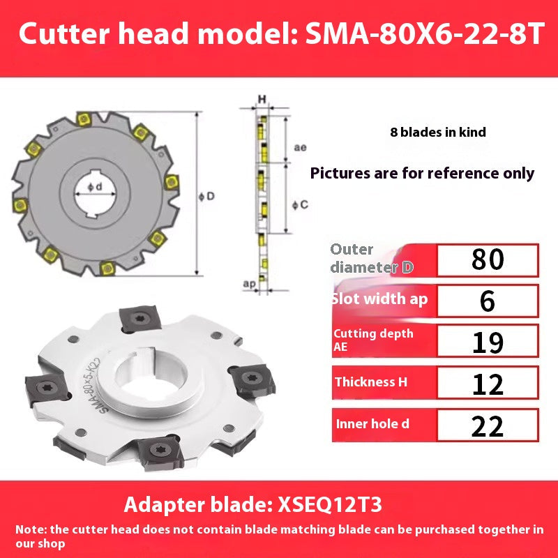 2081-SMP01 CNC side and face milling cutter head T-slot PT02 indexable cutter head grooving cutter XSEQ1203 insert Shandong Denso Pricision Tools Co.,Ltd.