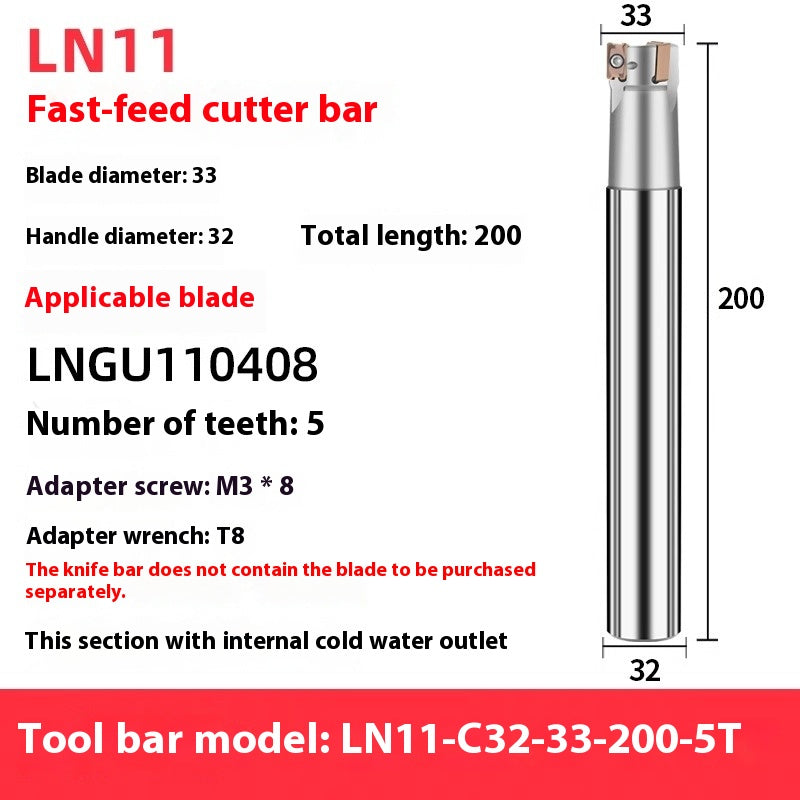 2068-M4 right-angle fast feed milling cutter shank LN11 square shoulder internal coolant cutter shank LNPU110408 milling inserts Shandong Denso Pricision Tools Co.,Ltd.