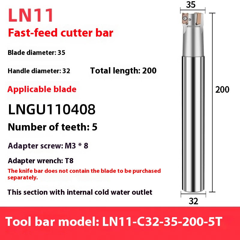 2068-M4 right-angle fast feed milling cutter shank LN11 square shoulder internal coolant cutter shank LNPU110408 milling inserts Shandong Denso Pricision Tools Co.,Ltd.