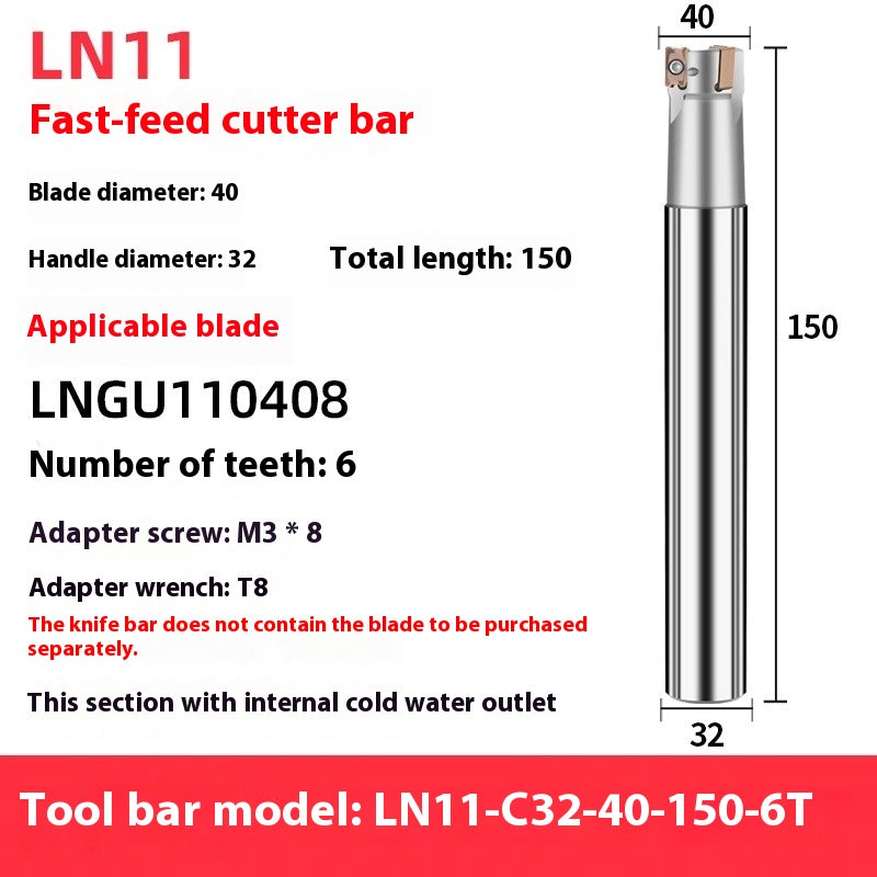 2068-M4 right-angle fast feed milling cutter shank LN11 square shoulder internal coolant cutter shank LNPU110408 milling inserts Shandong Denso Pricision Tools Co.,Ltd.