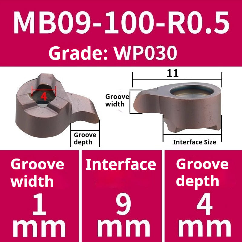 1008-CNC Bore Deep Grooving Inserts Small Hole Grooving Comma Inserts Insert Bar MB-05GR/07GR/09GR Rounded Corner Shandong Denso Pricision Tools Co.,Ltd.