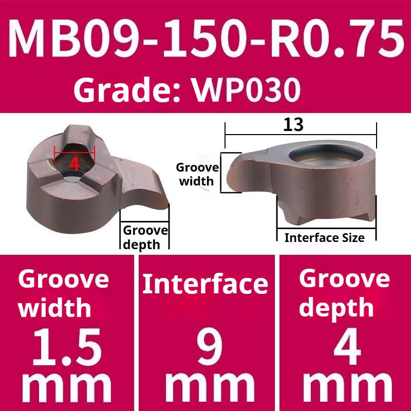 1008-CNC Bore Deep Grooving Inserts Small Hole Grooving Comma Inserts Insert Bar MB-05GR/07GR/09GR Rounded Corner Shandong Denso Pricision Tools Co.,Ltd.