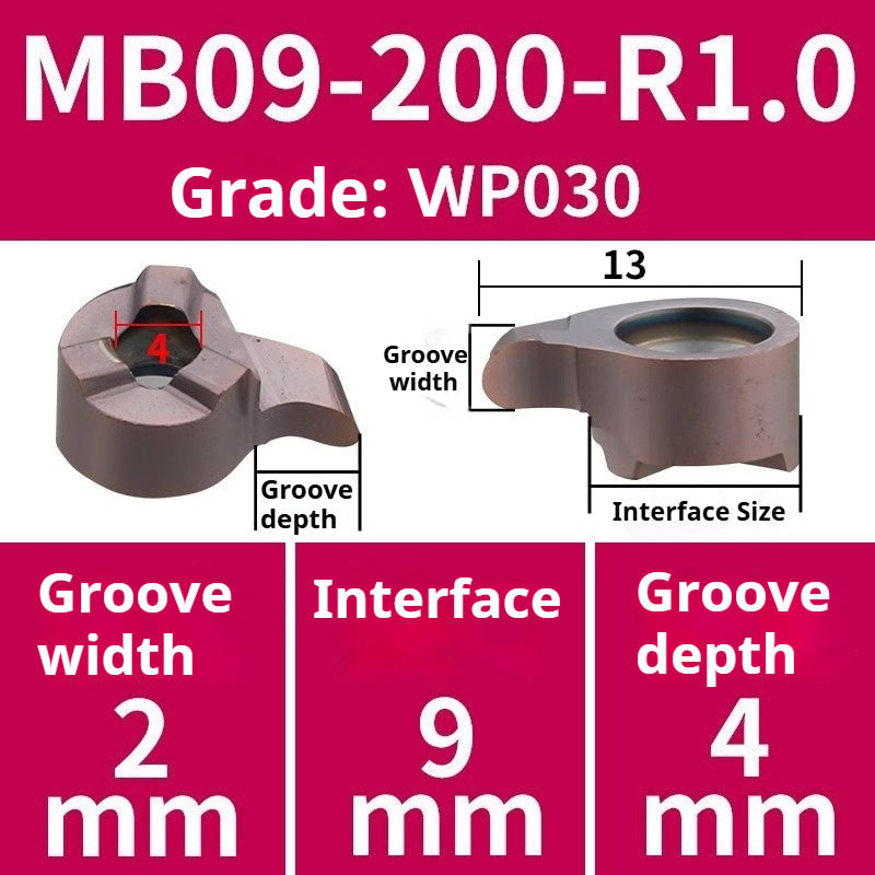 1008-CNC Bore Deep Grooving Inserts Small Hole Grooving Comma Inserts Insert Bar MB-05GR/07GR/09GR Rounded Corner Shandong Denso Pricision Tools Co.,Ltd.