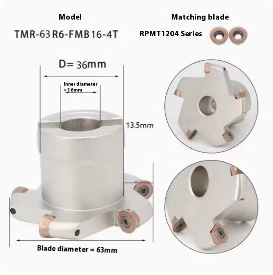 2067-CNC machining center TMR round nose T-slot milling cutter bar arc R2.5R3R4R5R6 slotted side and side cut shank Shandong Denso Pricision Tools Co.,Ltd.