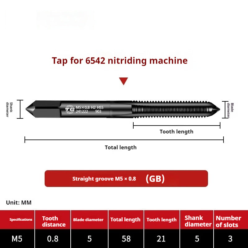 2113-6542 Nitriding Machine Taps, Japanese Standard Screw Tips, National Standard Tip Spiral Thread Tapping Groove, Stainless Steel Tapping Tap Shandong Denso Pricision Tools Co.,Ltd.