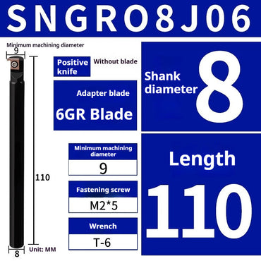 1005-SNGR08K/10K/12M Small hole internal and external grooving tool Small diameter inner groove inner hole tool bar Shallow groove grooving tool bar Shandong Denso Pricision Tools Co.,Ltd.