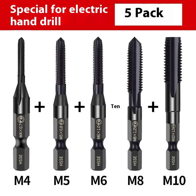 1087-Tiangong 6542 high speed steel hexagonal shank straight flute taps electric drill tapping stainless steel cast iron tapping M3-M12 Shandong Denso Pricision Tools Co.,Ltd.