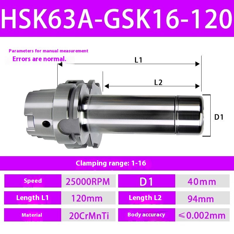 2102-HSK63A series GSK06/10/13/16/20 high-precision SK high-speed tool holder milling cutter holder customized HSK non-standard Shandong Denso Pricision Tools Co.,Ltd.