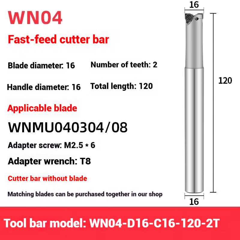 1054-90 degree fast feed WNE heavy cutting MFWN right angle milling cutter shank WNMU040304 double-sided hexagonal milling cutter blade Shandong Denso Pricision Tools Co.,Ltd.