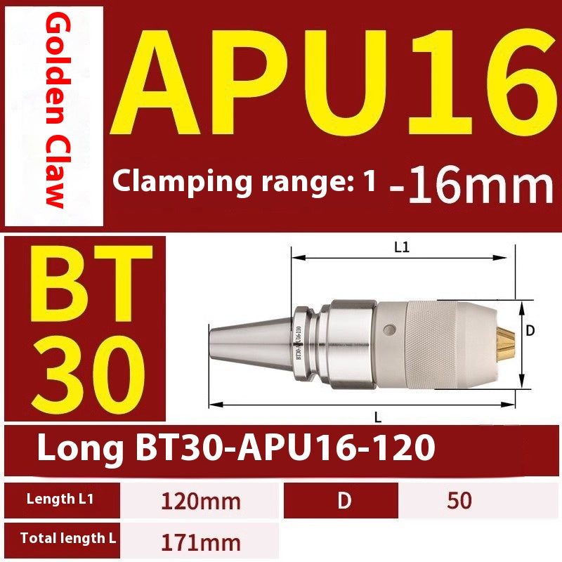 1077-APU one-piece self-tightening drill chuck BT30/BT40/BT50-APU08/13/16 drill bits straight shank milling cutter bits Shandong Denso Pricision Tools Co.,Ltd.