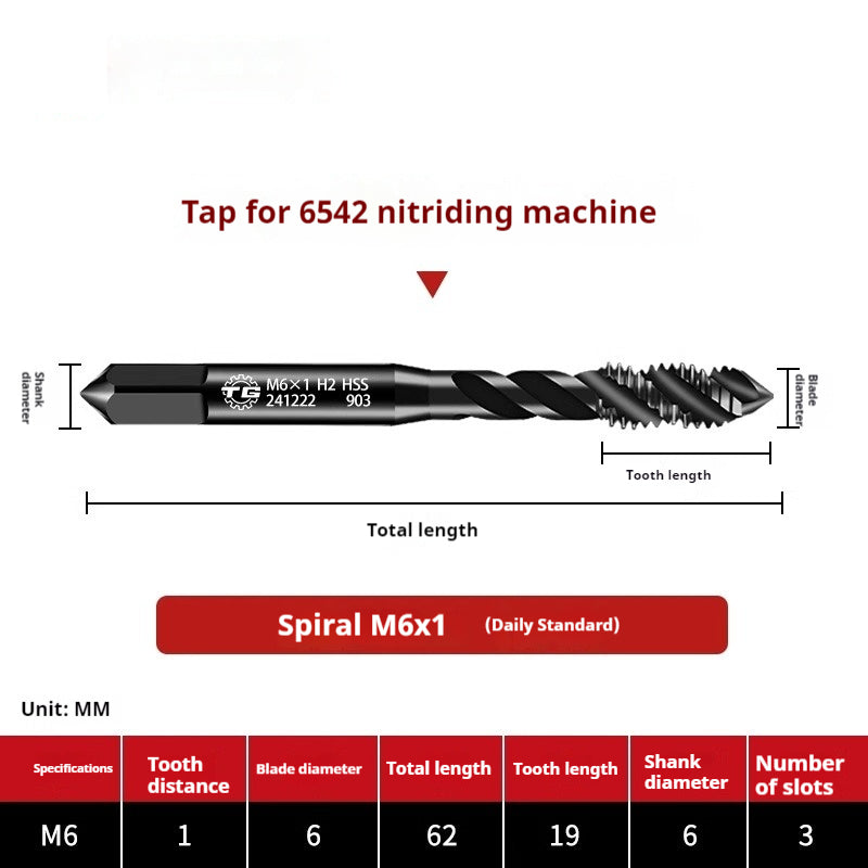 2113-6542 Nitriding Machine Taps, Japanese Standard Screw Tips, National Standard Tip Spiral Thread Tapping Groove, Stainless Steel Tapping Tap Shandong Denso Pricision Tools Co.,Ltd.