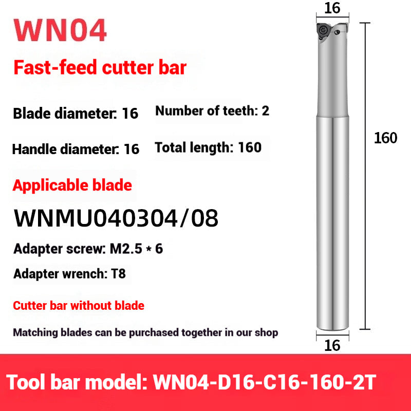 1054-90 degree fast feed WNE heavy cutting MFWN right angle milling cutter shank WNMU040304 double-sided hexagonal milling cutter blade Shandong Denso Pricision Tools Co.,Ltd.