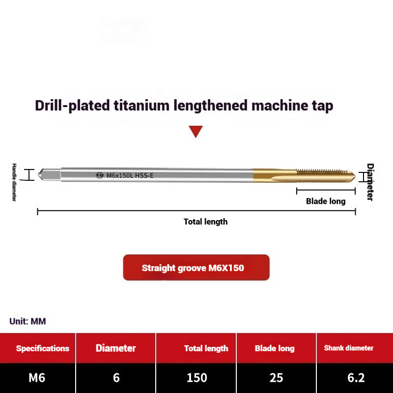1091-Extended titanium-plated tapsCobalt-plated straight flute tapsSpiral stainless steel tappingHigh-speed steel machine taps Shandong Denso Pricision Tools Co.,Ltd.