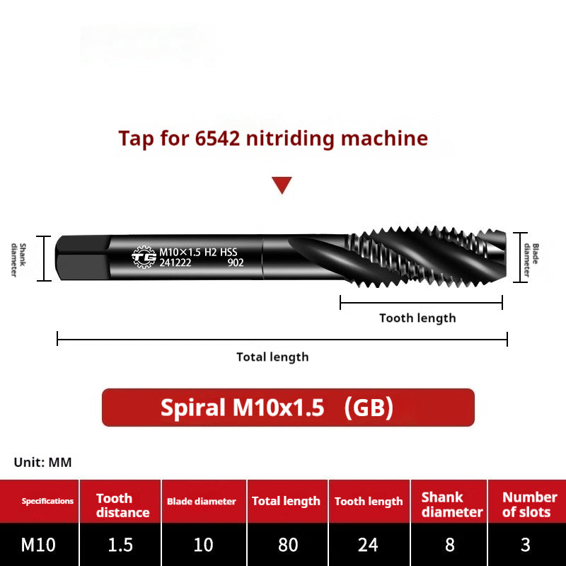2113-6542 Nitriding Machine Taps, Japanese Standard Screw Tips, National Standard Tip Spiral Thread Tapping Groove, Stainless Steel Tapping Tap Shandong Denso Pricision Tools Co.,Ltd.