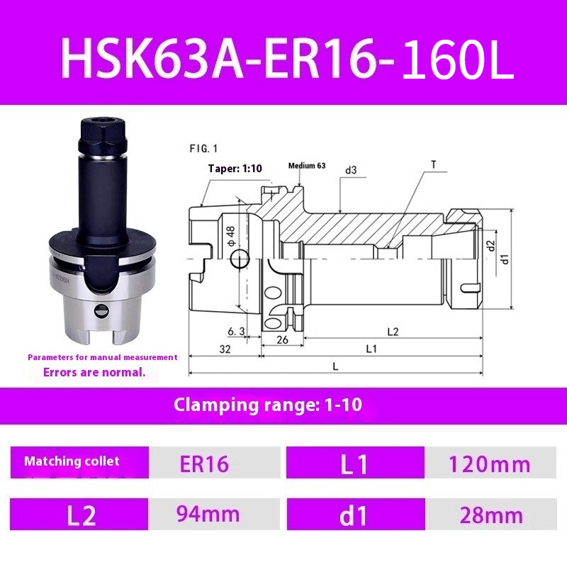 1084-HSK50A 63F 63A-ER32 25 20 16 Flexible Collet Toolholders ER Spring Collet Toolholders Shandong Denso Pricision Tools Co.,Ltd.