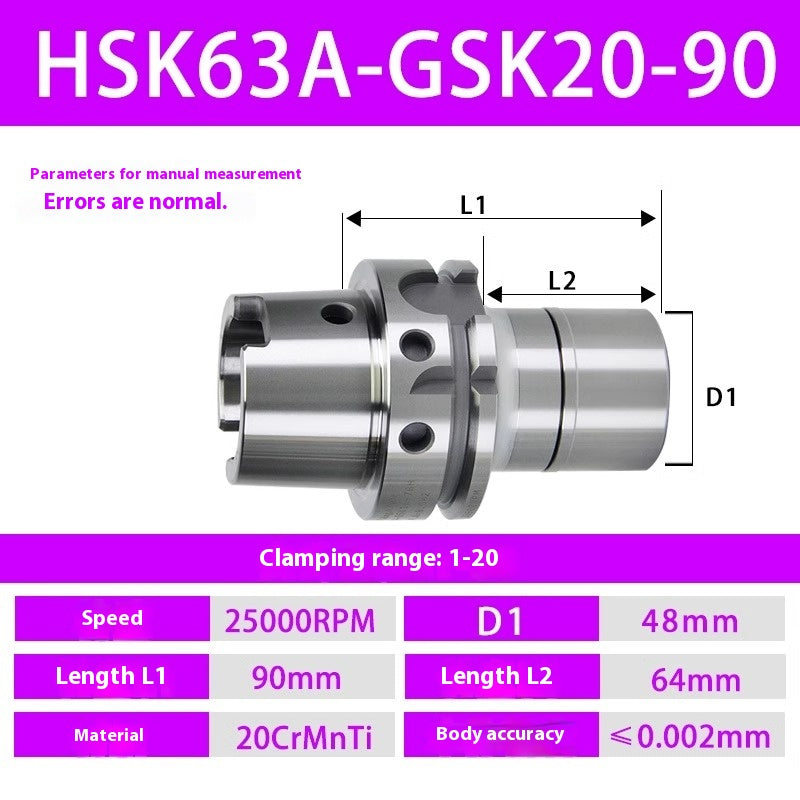 2102-HSK63A series GSK06/10/13/16/20 high-precision SK high-speed tool holder milling cutter holder customized HSK non-standard Shandong Denso Pricision Tools Co.,Ltd.
