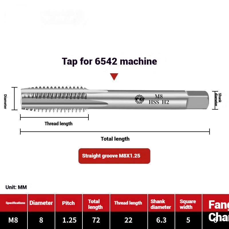1089-Machine taps stainless steel special spiral apex straight flute taps fine-tooth tapping high-speed steel tapping drills Shandong Denso Pricision Tools Co.,Ltd.
