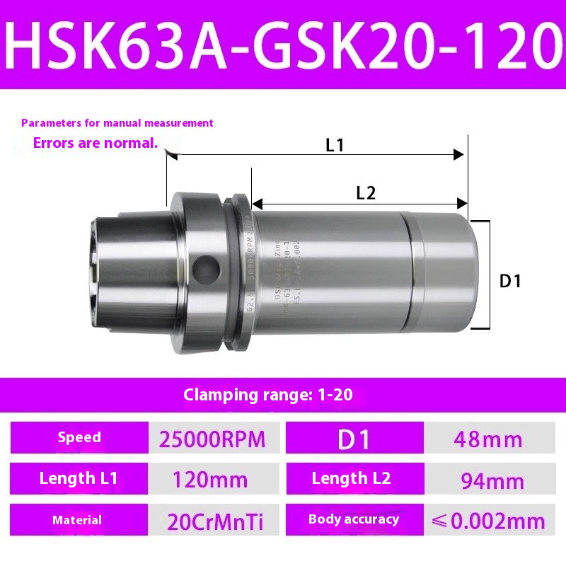 2102-HSK63A series GSK06/10/13/16/20 high-precision SK high-speed tool holder milling cutter holder customized HSK non-standard Shandong Denso Pricision Tools Co.,Ltd.