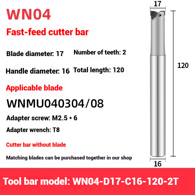 1054-90 degree fast feed WNE heavy cutting MFWN right angle milling cutter shank WNMU040304 double-sided hexagonal milling cutter blade Shandong Denso Pricision Tools Co.,Ltd.