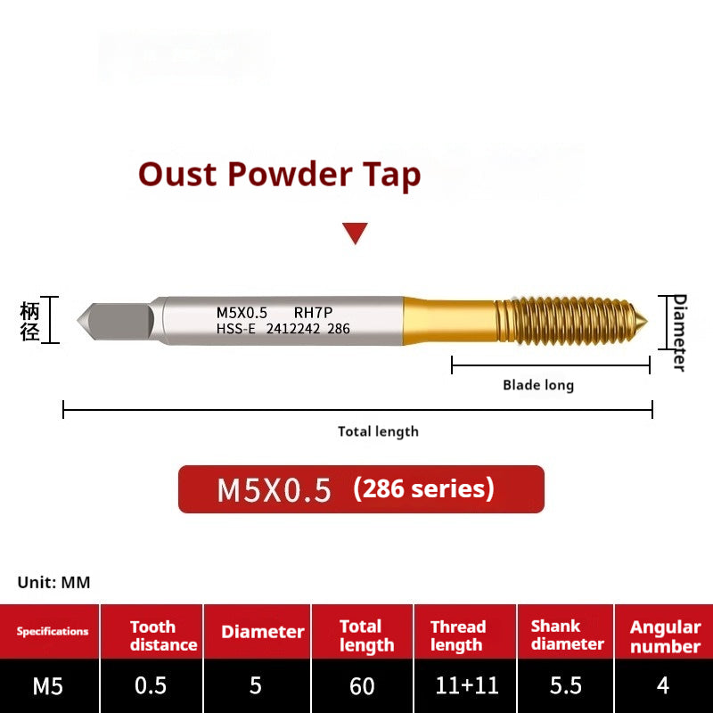 2118-Through hole extrusion tap powder metallurgy high speed steel M1-M12 coarse tooth fine tooth stainless steel tapping Shandong Denso Pricision Tools Co.,Ltd.