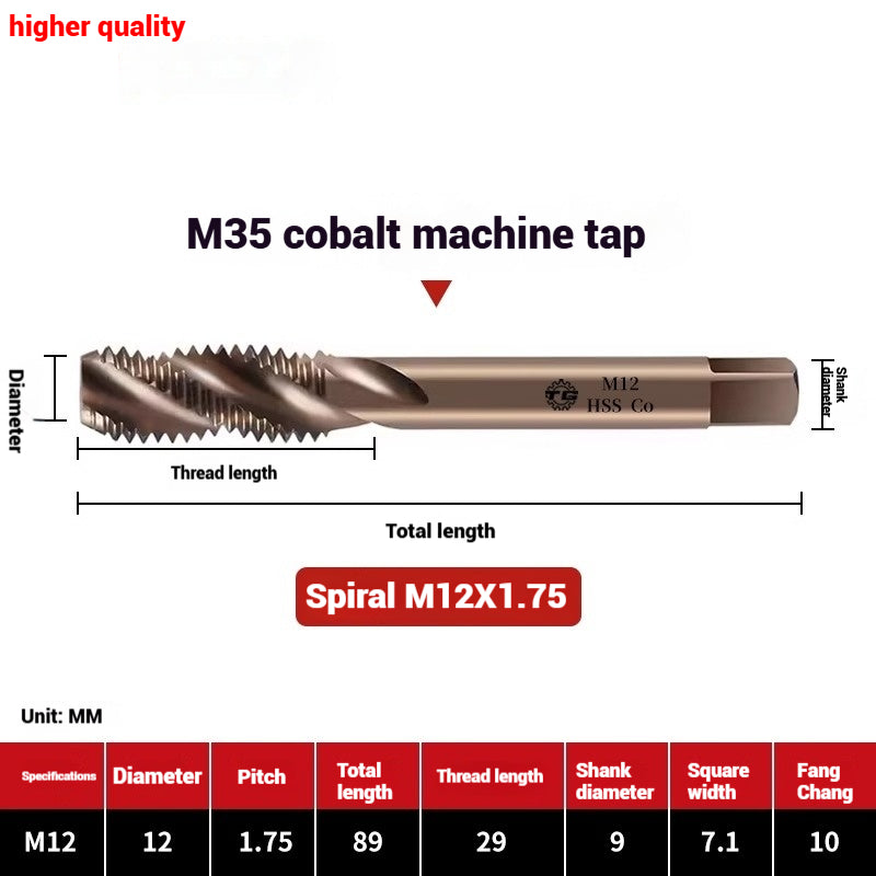 1084-M35 cobalt taps machine use high speed steel stainless steel special taps straight groove spiral apex backtapping taps Shandong Denso Pricision Tools Co.,Ltd.