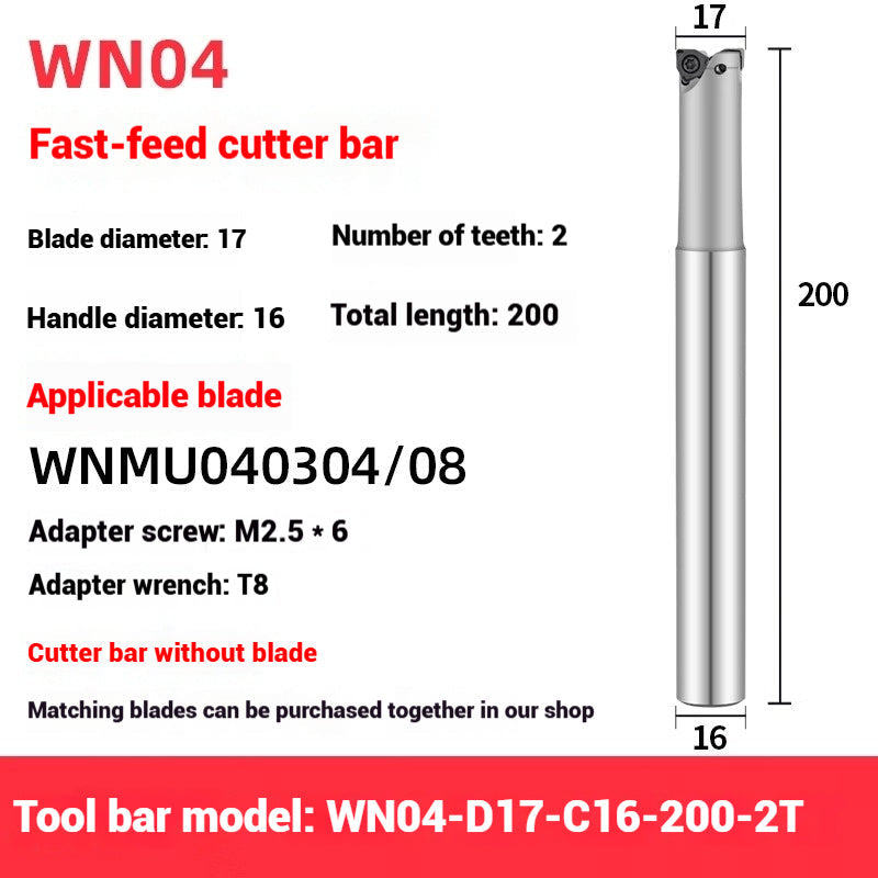 1054-90 degree fast feed WNE heavy cutting MFWN right angle milling cutter shank WNMU040304 double-sided hexagonal milling cutter blade Shandong Denso Pricision Tools Co.,Ltd.