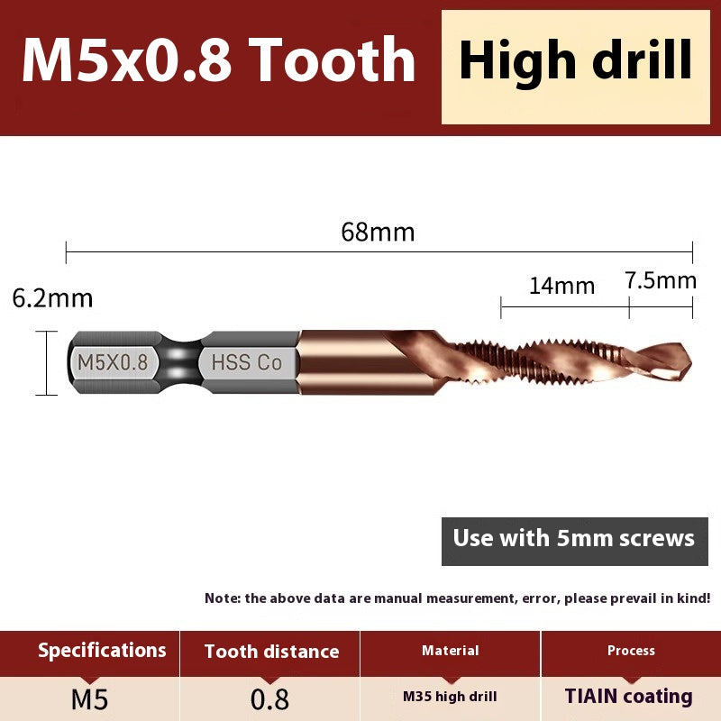 1088-Composite taps drilling tapping drilling holes all-in-one tapping three-in-one self-tapping stainless steel tapping screws set of taps Shandong Denso Pricision Tools Co.,Ltd.