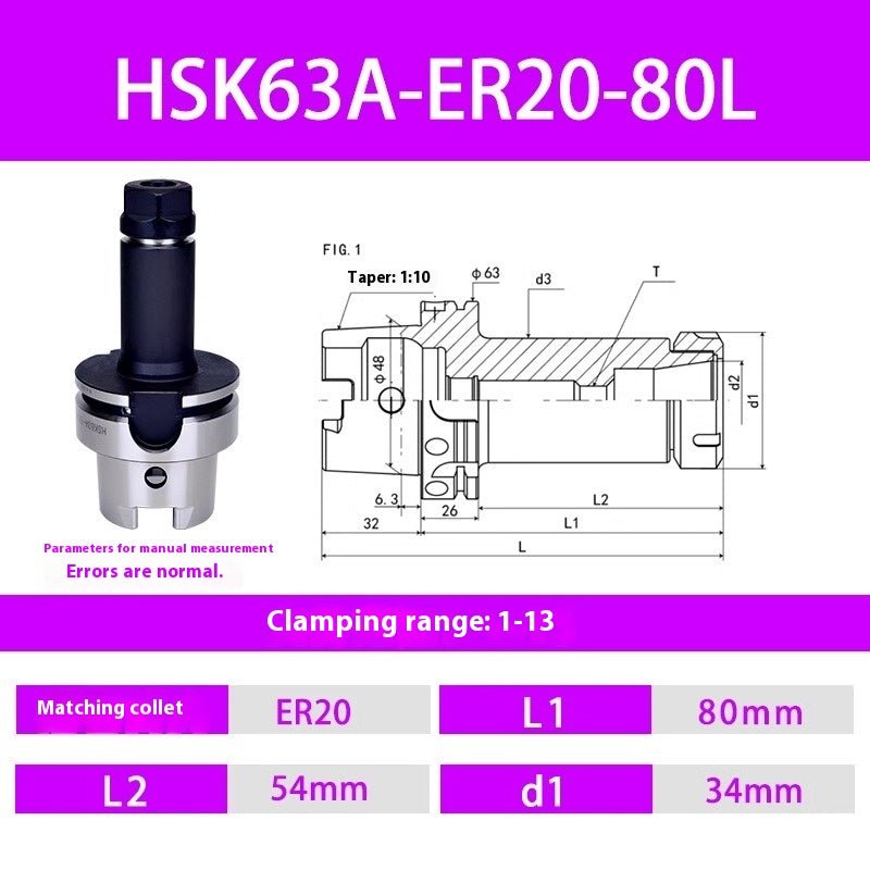 1084-HSK50A 63F 63A-ER32 25 20 16 Flexible Collet Toolholders ER Spring Collet Toolholders Shandong Denso Pricision Tools Co.,Ltd.