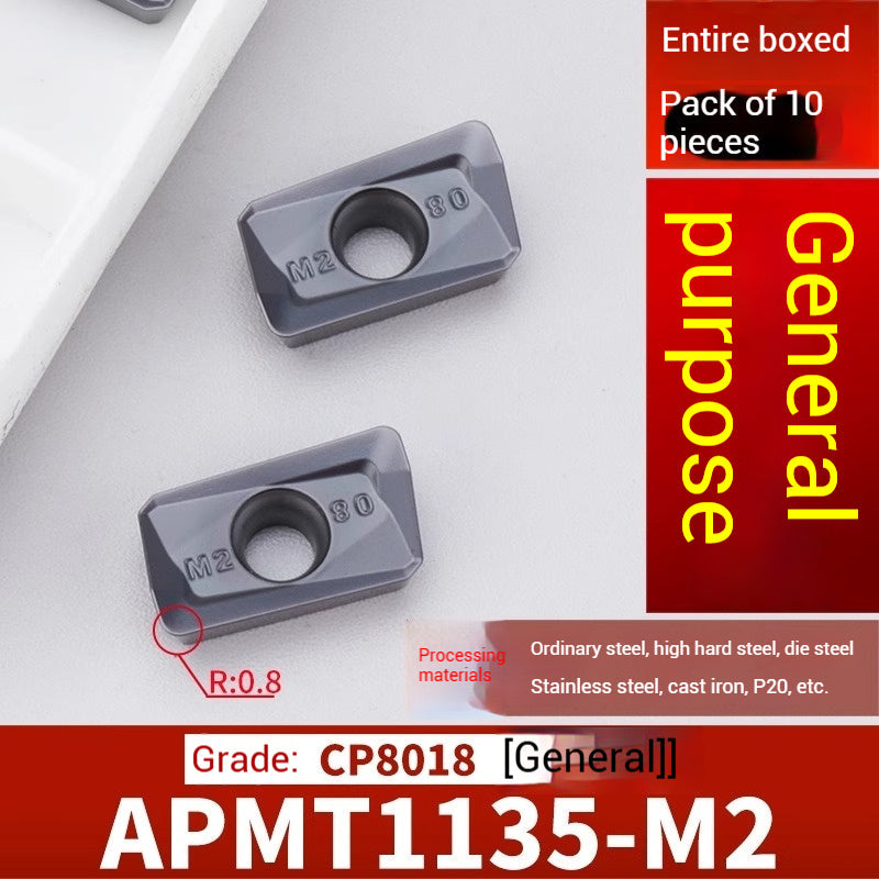 1026-CNC milling inserts APMT1135 carbide 1604 milling inserts fast feed R0.8 coated rough milling cutter grains Shandong Denso Pricision Tools Co.,Ltd.