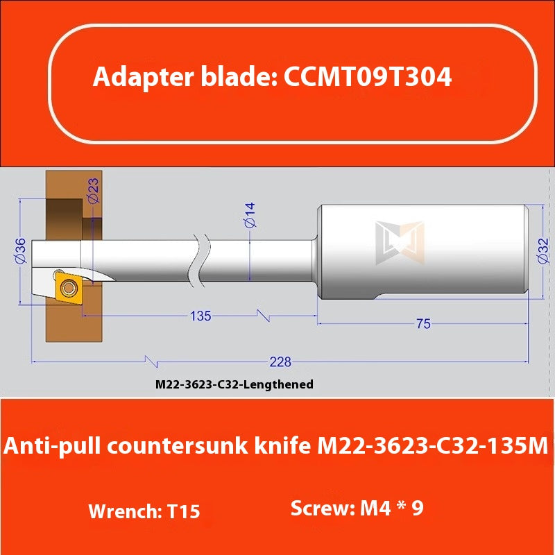 1075-Counterbore Cutter Bar Counterbore Cutter Counterbore Cutter Counterbore Scraper Cutter Counterbore Boring Cutter CNC Counterbore Milling Cutter Bar M16 Shandong Denso Pricision Tools Co.,Ltd.