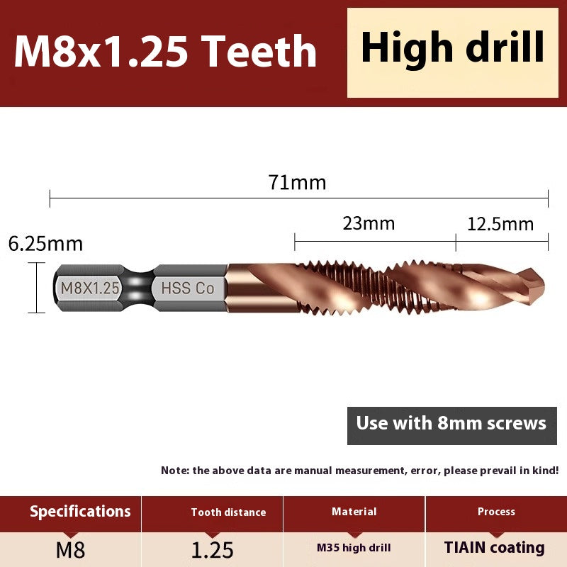 1088-Composite taps drilling tapping drilling holes all-in-one tapping three-in-one self-tapping stainless steel tapping screws set of taps Shandong Denso Pricision Tools Co.,Ltd.