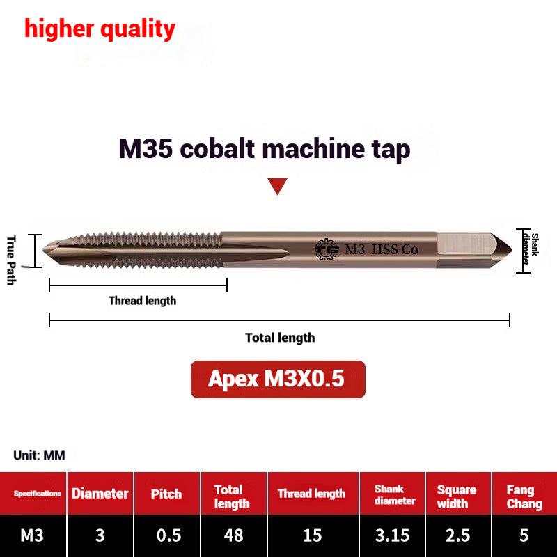 1084-M35 cobalt taps machine use high speed steel stainless steel special taps straight groove spiral apex backtapping taps Shandong Denso Pricision Tools Co.,Ltd.