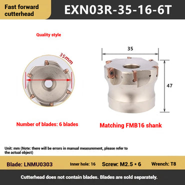 1113-EXN03R fast feed milling cutter disk Toshiba double-sided open roughness internal coolant water discharge milling cutter disk LNMU0303 milling cutter blade Shandong Denso Pricision Tools Co.,Ltd.