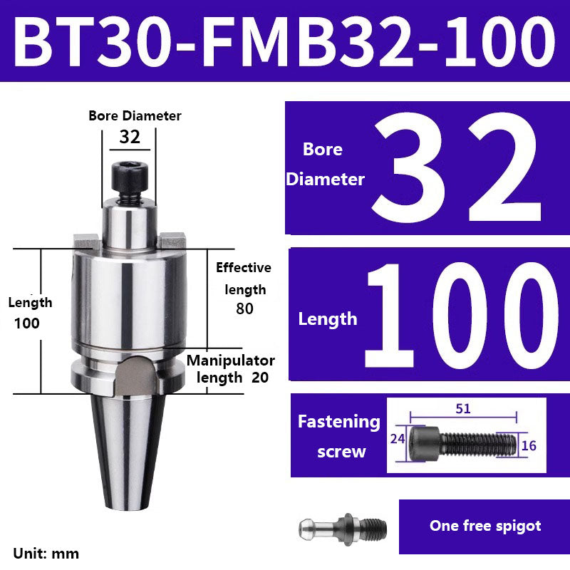 10033 BT30-FMB16/22/27/32/40 Metric Milling Tool Handle Lathe Face Milling Cutter Tool Holder