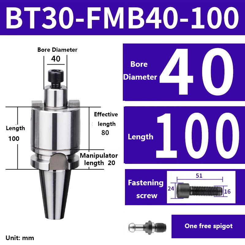10033 BT30-FMB16/22/27/32/40 Metric Milling Tool Handle Lathe Face Milling Cutter Tool Holder