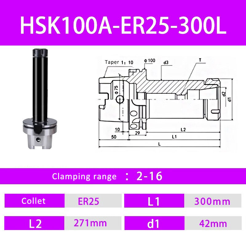 HSK100A ER Flexible Collet Toolholders ER Spring Collet Toolholders Shandong Denso Pricision Tools Co.,Ltd.