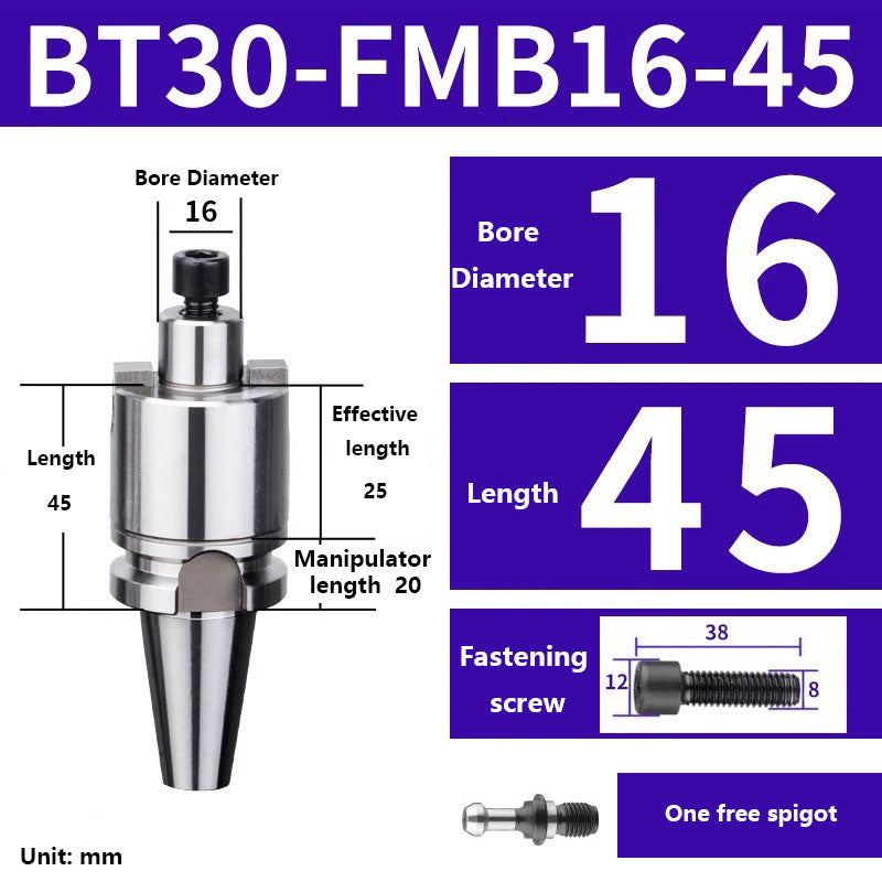10033 BT30-FMB16/22/27/32/40 Metric Milling Tool Handle Lathe Face Milling Cutter Tool Holder
