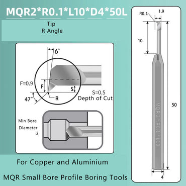 Small Hole Boring Tool Tungsten Steel Alloy MQR CNC Shockproof Inner Hole Boring Bar Micro Small Hole Turning Tool Shandong Denso Pricision Tools Co.,Ltd.