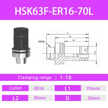 HSK63F Woodworking Engraving Machine Toolholder High Precision High Speed Dynamic Balance ER Collet Toolholder Shandong Denso Pricision Tools Co.,Ltd.