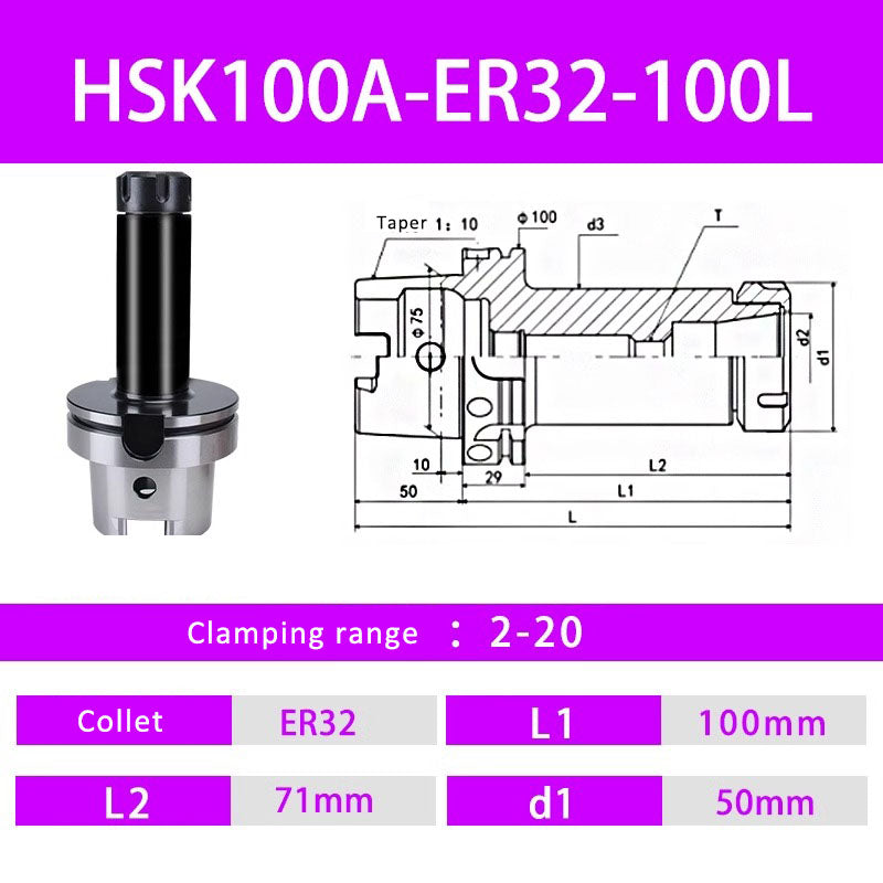 HSK100A ER Flexible Collet Toolholders ER Spring Collet Toolholders Shandong Denso Pricision Tools Co.,Ltd.