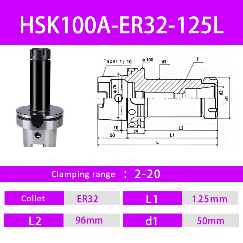 HSK100A ER Flexible Collet Toolholders ER Spring Collet Toolholders Shandong Denso Pricision Tools Co.,Ltd.