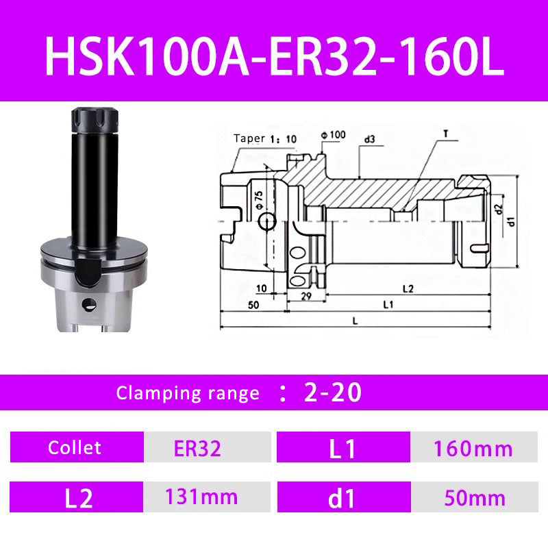 HSK100A ER Flexible Collet Toolholders ER Spring Collet Toolholders Shandong Denso Pricision Tools Co.,Ltd.