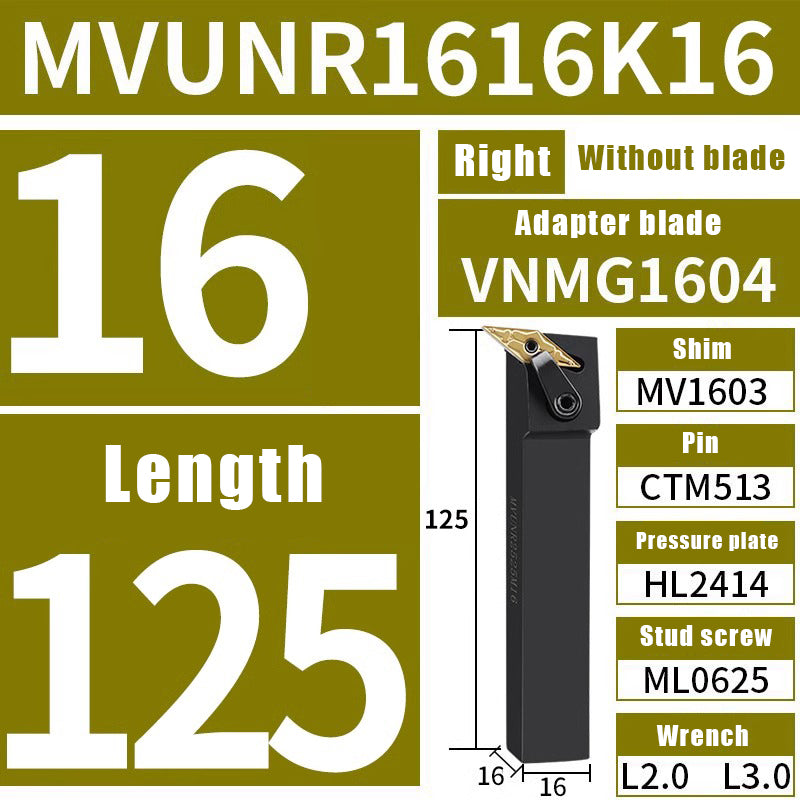 3025-CNC 95 degree external turning tool MVUNR/L 2020K16/2525M16