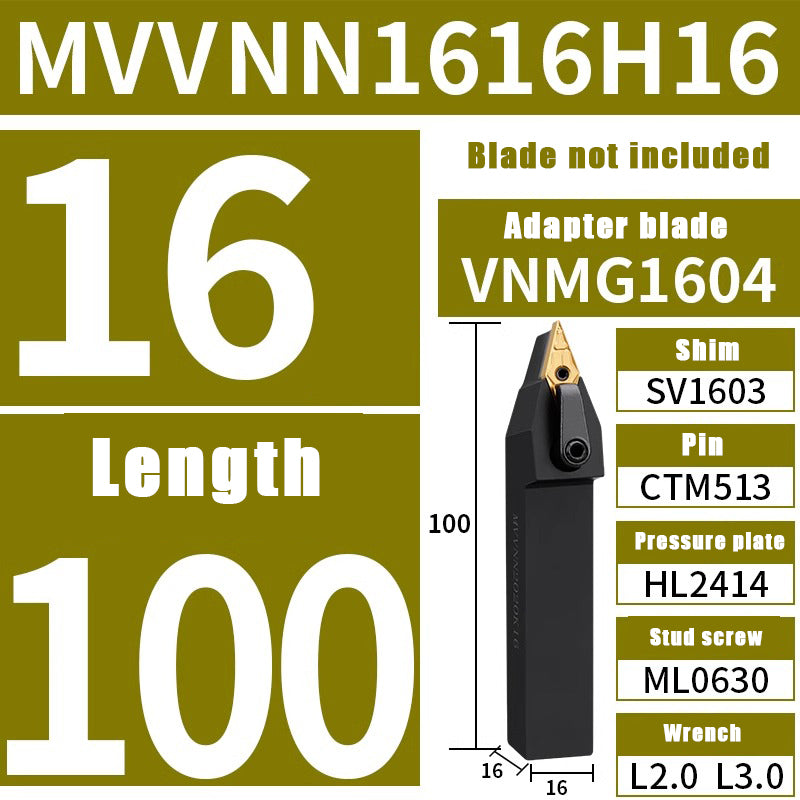 3026-Control lathe tool 72.5 degree external circular sharp knife bar MVVNN lathe frame